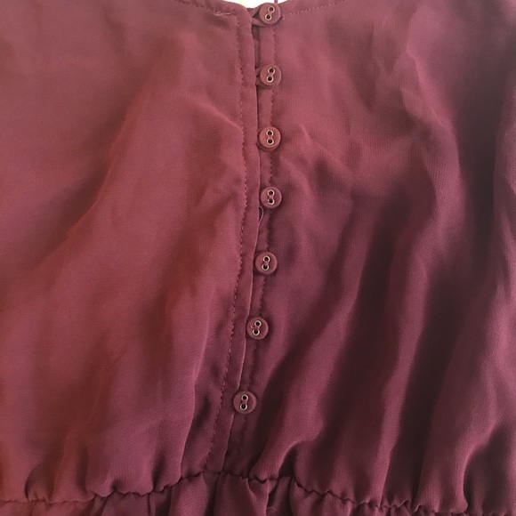 Garage | Hi-lo Flowy Burgundy Dress - Picture 4 of 5